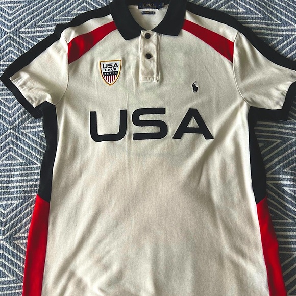 Polo Ralph Lauren Other - Polo by Ralph Lauren Men's Size L Cream and Red USA LXVII Polo Shirt